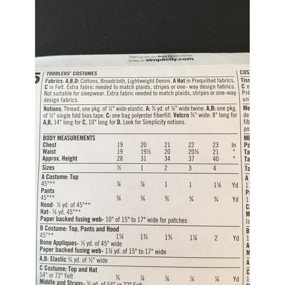 Toddler Costume Patterns - Picture 4 of 4